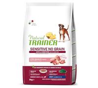 Natural Trainer Sensitive No Grain - Alimentos para Perros Adultos M & Maxi con Cerdo y Patatas - 3 kg