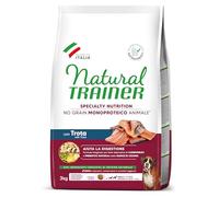 Natural Trainer Sensitive No Grain Monoproteico Animal - Alimento para Perros Adultos Mediano & Maxi con Trucha y Patatas - 3 kg