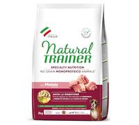 Natural Trainer Sensitive No Grain Monoproteico Animal - Alimento para Perros Adultos Mediano y Maxi con Cerdo y Patatas - 3 kg