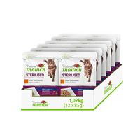 Natural Trainer Sterlisied Adult Comida húmeda para Gatos con Pavo y Fibra de Guisante, 12 Sobres x 85 g - 1020 gr