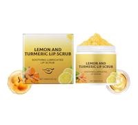 Natural Turmeric Lemon Lip Scrub For Dark Lips,Exfoliating Lip Scrub, Scrub & Nourish Sugar Lip Scrub, Natural Exfoliating & Turmeric Lip Scrub and Balm for Dry 50g