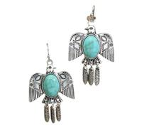 Natural Turquoise - Bohemian Vintage Silver Turquoise Earrings Gift for Women Girls Turquoise Lovers(Style-8)