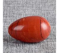 Natural Undrilled Red Jasper Yoni Egg with Stand Stone Massager for Kegel Muscle Exercise-M