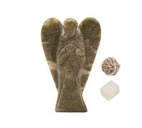 Natural Vessonite Reiki Tallado Espiritual Guardián Ángel de Bolsillo Curación | Terapia de cristales | Selenita del desierto de rosas | Cubo de selenita "2 pulgadas aprox. - Blessfull Healing