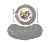 Natural Water Hyacinth Round Placemats Set for Dining Table - 6 Pieces, 13.8 Inches Long, Seconds Quick View