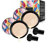 (Natural+White)2 Pcs Mushroom Head Air Cushion CC Cream,Air Cushion BB Cream Foundation, Moisturizing Concealer, Long Lasting Brighten Makeup Base,Even Skin Tone for All Skin Types