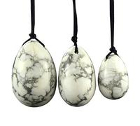 Natural White Howlite Yoni Egg Set Forato Kegel Esercizio Muscoli del pavimento pelvico