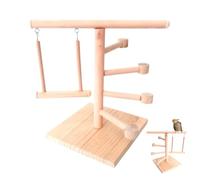 Natural Wood Bird Playground, Bird Bath 5.91x6.5x9.25 Inches Portable Safe Multifunctional Perch Toys and Cage Accessories for Young Old Birds Professional or Home Use