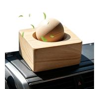 Natural Wood Diffuser - Ball Design Quiet Aromatherapy Diffusers, 3.15 Inches No Electricity Required Scent Diffuser, Wooden Essential Oil Fragrance Holder, Car Air Freshener Decor