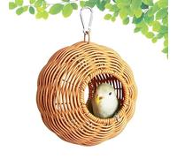 Natural Wooden Bird House, Parakeet Nest Shelter Cage, Hanging Parrot Nesting Habitat Box, Quality Weather Resistant Wood Sturdy Design, Safe Perch Style, Garden Backyard and Daily Uses