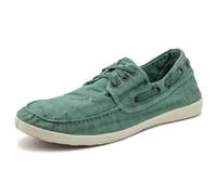 Natural World Eco - Zapatillas Hombre - Náuticos de algodón orgánico y Caucho - Color Albahaca- 303E