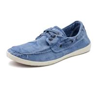 Natural World Eco - Zapatillas Hombre - Náuticos de algodón orgánico y Caucho - Color Azul Celeste- 303E