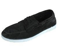 Natural World Eco - Zapatillas Hombre - Náuticos de algodón orgánico y Caucho - Color Negro- 303E