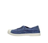 Natural World Eco - Zapatillas Mujer de algodón orgánico y Caucho - Color Azul Mar - 102E