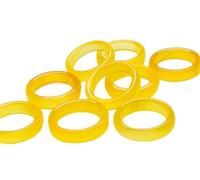 Natural Yellow Agate Classic Plain Band Finger Ring Feng Shui Wealth Prosperity Good Fortune Protection Amulet