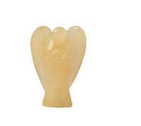Natural Yellow Citrine Stone Reiki Carved Spiritual Gemstone Guardian Pocket Angel Statue Ornament Decoration " 2 inches approx -