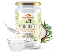 NaturaleBio Aceite de Coco Ecológico Virgen 1000 ml. Crudo y prensado en frío. Orgánico y Natural. Aceite Bio nativo no refinado. País de origen Sri Lanka.