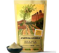 NaturaleBio Ashwagandha ecológica en polvo 200g. Natural y pura, producida en la India a partir de raíz de Withania Somnifera ecológica.