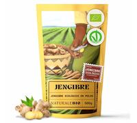 NaturaleBio Jengibre Orgánico en Polvo 400g | 100% Puro y Natural, Sin OGM ni Aditivos | Cultivado de Forma Sostenible en Perú | Ideal para Cocinar, Infusiones, Batidos y Remedios Naturales