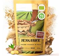 NaturaleBio Jengibre Orgánico en Polvo 850g | 100% Puro y Natural, Sin OGM ni Aditivos | Cultivado de Forma Sostenible en Perú | Ideal para Cocinar, Infusiones, Batidos y Remedios Naturales