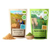 NaturaleBio - Maca Andina Ecológica en Polvo 1kg & Moringa Oleifera Ecológica en Polvo 1kg - Vegano, Sin Azúcares Añadidos