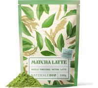 NaturaleBio Matcha Latte 150g - Mezcla Funcional de Matcha Latte Orgánico con Matcha Japonés, Proteína de Arroz, Inulina y MCT. Vegano, Alto en Proteínas y Fibra, Sin Lácteos