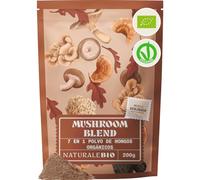 NaturaleBio Mezcla de 7 Hongos en Polvo Bio de Cuerpos Fructíferos | 200 g. Mezcla de 7 hongos de cuerpos fructíferos, testada por terceros, para café, bebidas y smoothies.