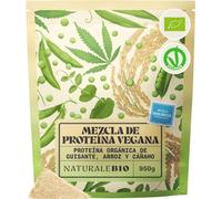 NaturaleBio mezcla de proteína vegana 950 g. Ecológica, libre de lácteos, soja y gluten. Perfil completo de aminoácidos. Favorece el crecimiento y la reparación muscular y la salud cardiovascular.