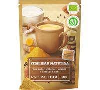 NaturaleBio Morning Vitality Blend 150 g - superfood en polvo con proteína de arroz, maca, cúrcuma y mezcla hongos. mezcla chai vegana con inulina, canela y azúcar de coco para energía y concentración