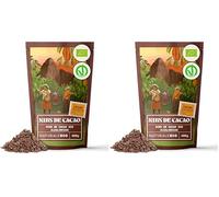 NaturaleBio Nibs de Cacao Crudo Ecológico 400g. Puntas Bio, Natural y Puro. Cultivado en regiones Tropicales a partir de la planta Theobroma cacao. Fuente de magnesio, potasio y hierro. (Paquete de 2)