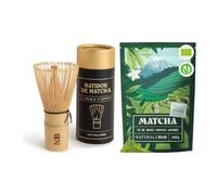NaturaleBio Organic Matcha Starter Set - Premium Matcha Powder & Bamboo Chasen Whisk