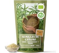 NaturaleBio semillas de cáñamo 950g. Ecológicas, veganas, sin OGM. Proteína vegetal, ricas en omega-3 y 6. Para la masa muscular, los huesos, la inflación y la salud del corazón.