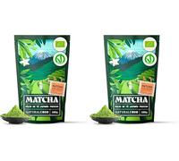 NaturaleBio Té Matcha en Polvo Orgánico, 100g. Grado Premium. Té Verde Japonés. Cultivado en Japón, Uji. Ideal para beber, para postres, batidos, té frío, en leche y como ingrediente (Paquete de 2)