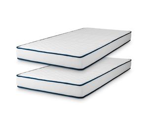 Naturalex - Pack x2 Colchones Viscoelásticos 80x200 cm - Altura 15 cm - Visco-Carbone Promo - Espuma HR y Látex - Adaptable, Ergonómico, Suave, Hipoalergénico - Soporte Equilibrado