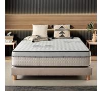 Naturalex - Colchón Muelles 135x190 cm - Altura 30 cm - Visco-Carbone - Muelles Ensacados y Viscoelástica - Espuma HR y Látex - Adaptable, Ergonómico, Suave, Hipoalergénico - Semifirme