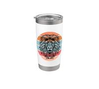 Naturaleza Alma Simbolismo colorido León colorido Mandala Vaso térmico de acero inoxidable de doble pared