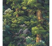 Naturaleza Bosque Árboles Aves Papel tapiz despegable y adhesivo 45cm x 600cm , Árboles verdes Papel de contacto autoadhesivo, revestimiento de pared para la decoración de encimeras de gabinetes de do
