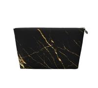 Naturaleza de mármol Negro Dorado, Bolsa de artículos de tocador Bolsa de Maquillaje Bolsa de cosméticos Bolsa de artículos de tocador de Viaje portátil