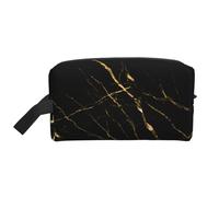 Naturaleza de mármol Negro Dorado, Bolsa de Maquillaje Bolsa de cosméticos Bolsa de artículos de tocador de Viaje portátil Organizador de Bolsa de Maquillaje