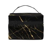 Naturaleza de mármol Negro Dorado, Bolsa de Maquillaje Bolsa de cosméticos Bolsa de Aseo de Viaje portátil Estuche para lápices