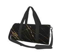 Naturaleza de mármol Negro Dorado, Bolsa de Viaje de Gran Capacidad, Bolso Redondo, Bolsa de Viaje Deportiva, Bolsa de Mano, Bolsa de Fitness
