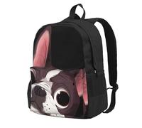 Naturaleza del Boston Terrier,Mochila con bolsillos, mochila informal para el día a día, resistente al agua, ideal para la escuela, viajes