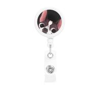 Naturaleza del Boston Terrier,Portatarjetas retráctil, portatarjetas enrollable con clip para identificación y pinza de cocodrilo.