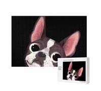 Naturaleza del Boston Terrier,Rompecabezas de Madera de 300 Piezas, Juego Familiar, Rompecabezas para Adultos, Adolescentes, decoración del hogar