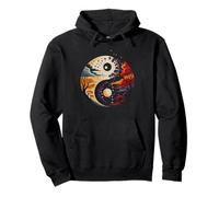 Naturaleza Espiritual Yin Yang Equilibrio De Vida con Árboles Naturaleza Sudadera con Capucha