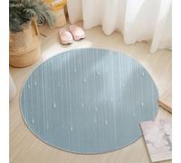 Naturaleza Gotas De Lluvia Líneas Alfombras Redondas Antideslizantes 120 Cm Gris Claro Suave, Lavable A Máquina, Alfombras De Suelo Que No Se Desprenden para Dormitorio Y Sala De Estar