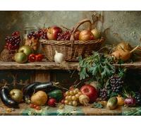 Naturaleza Muerta con Cesta de Frutas Puzzle 1000 Piezas Papel Principiantes Desarrollo Habilidades Estimulación Cerebral Juego Compartir 1000 PCS