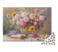 Naturaleza Muerta Floral Puzzle de 1000 Piezas Papel para Adultos Escena Clásica de Mesa Puzzle para Toda la Familia Relajación Regalo 70x50cm/1000pcs