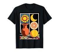 Naturaleza Muerta Retro Sol Luna Naranja Camiseta
