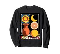 Naturaleza Muerta Retro Sol Luna Naranja Sudadera